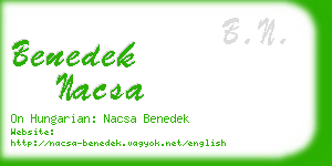 benedek nacsa business card